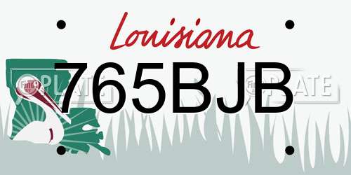 765BJB Louisiana License Plate