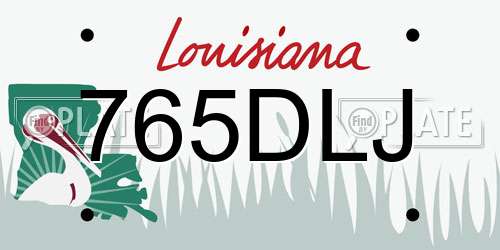 765DLJ Louisiana License Plate
