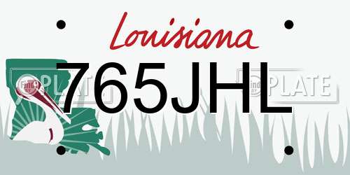 765JHL Louisiana License Plate