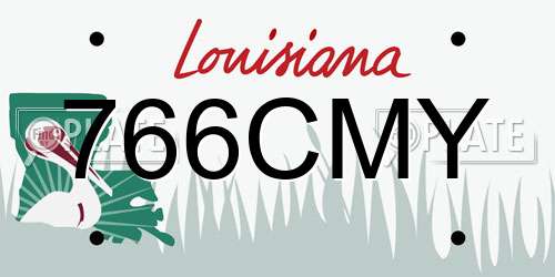 766CMY Louisiana License Plate