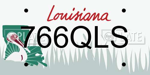 766QLS Louisiana License Plate