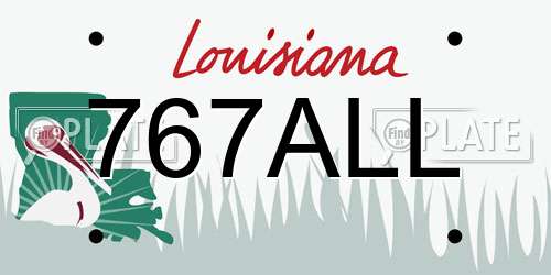 767ALL Louisiana License Plate