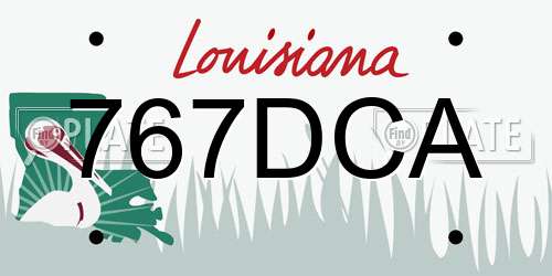767DCA Louisiana License Plate