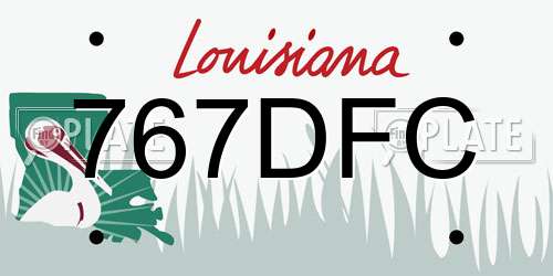767DFC Louisiana License Plate