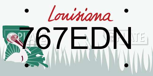767EDN Louisiana License Plate