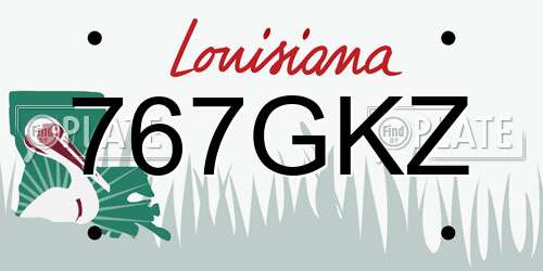 767GKZ Louisiana License Plate