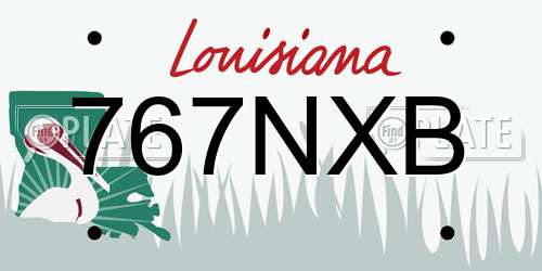767NXB Louisiana License Plate