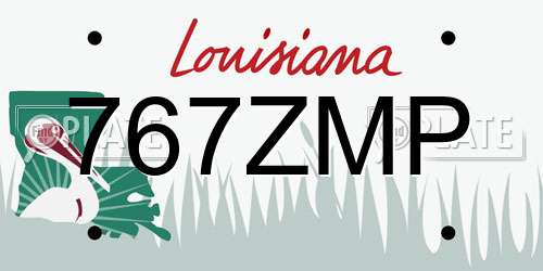 767ZMP Louisiana License Plate