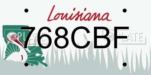 768CBF Louisiana License Plate
