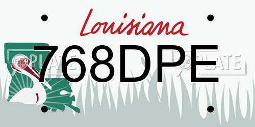 768DPE Louisiana License Plate