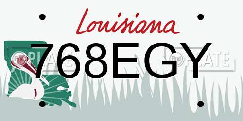 768EGY Louisiana License Plate