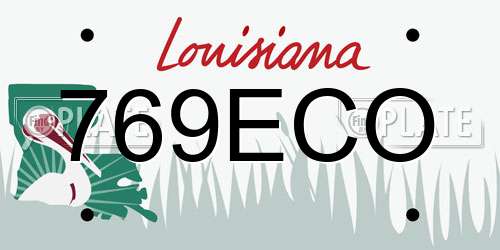 769ECO Louisiana License Plate