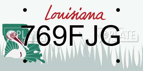 769FJG Louisiana License Plate
