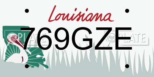 769GZE Louisiana License Plate