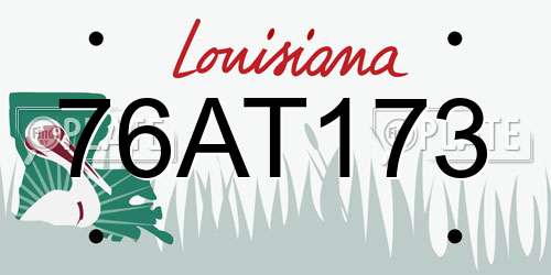 76AT173 Louisiana License Plate