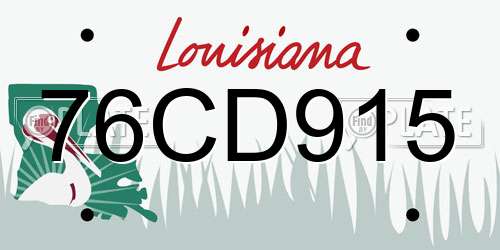 76CD915 Louisiana License Plate