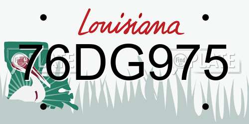 76DG975 Louisiana License Plate