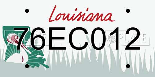 76EC012 Louisiana License Plate