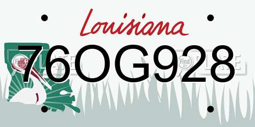 76OG928 Louisiana License Plate