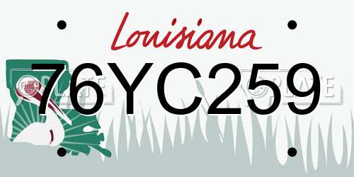 76YC259 Louisiana License Plate