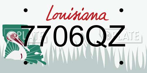 7706QZ Louisiana License Plate