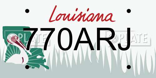 770ARJ Louisiana License Plate