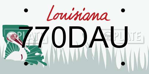 770DAU Louisiana License Plate
