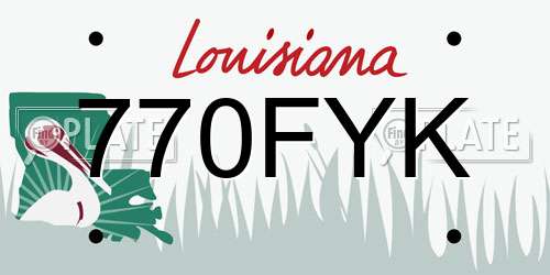 770FYK Louisiana License Plate