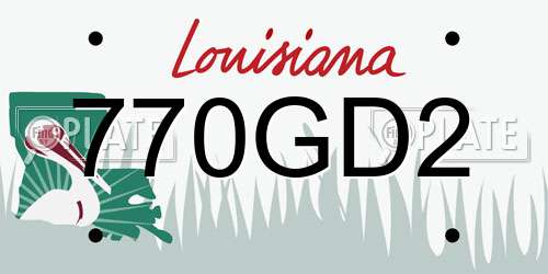 770GD2 Louisiana License Plate