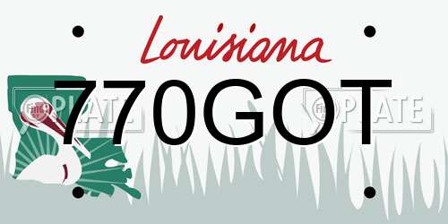 770GOT Louisiana License Plate