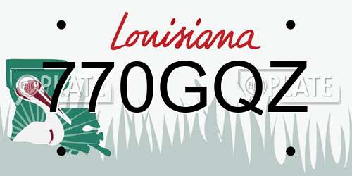 770GQZ Louisiana License Plate