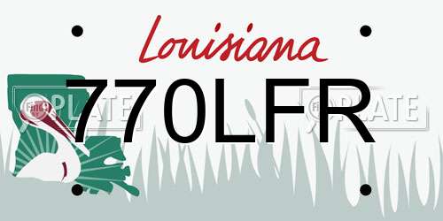 770LFR Louisiana License Plate