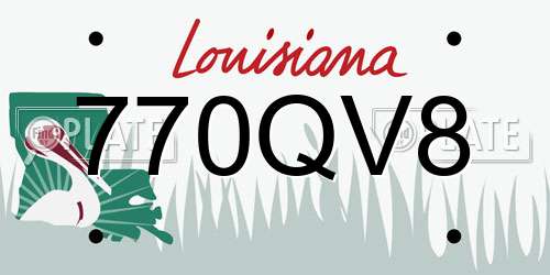 770QV8 Louisiana License Plate