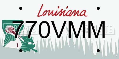 770VMM Louisiana License Plate