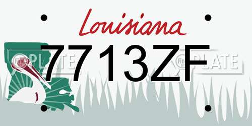 7713ZF Louisiana License Plate