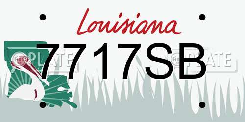 7717SB Louisiana License Plate