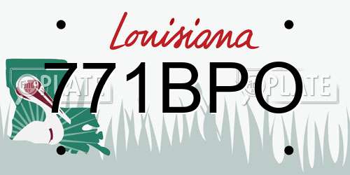 771BPO Louisiana License Plate