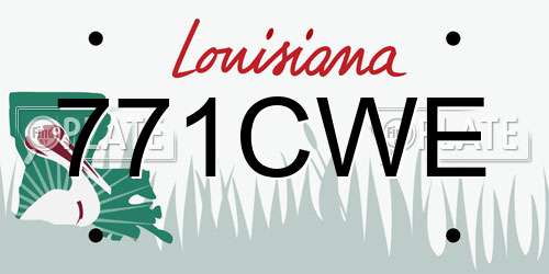 771CWE Louisiana License Plate