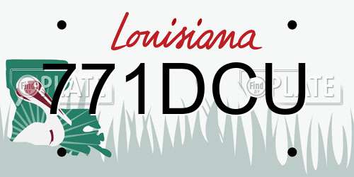771DCU Louisiana License Plate