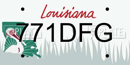 771DFG Louisiana License Plate