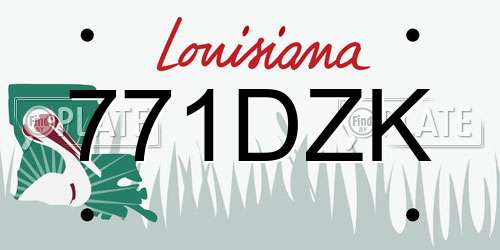 771DZK Louisiana License Plate