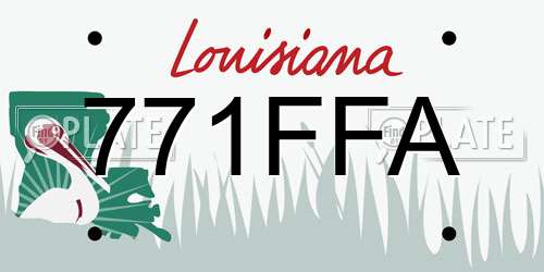 771FFA Louisiana License Plate