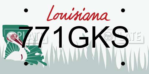 771GKS Louisiana License Plate
