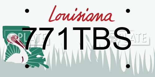 771TBS Louisiana License Plate