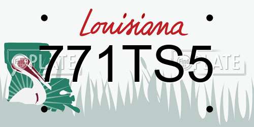 771TS5 Louisiana License Plate
