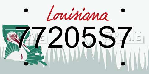 77205S7 Louisiana License Plate