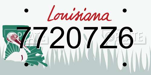 77207Z6 Louisiana License Plate