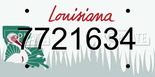 7721634 Louisiana License Plate