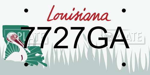 7727GA Louisiana License Plate