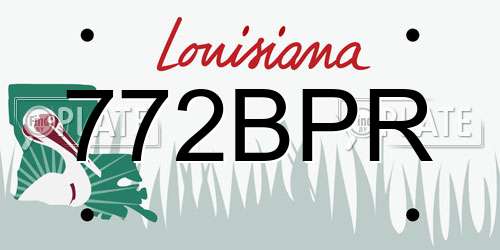 772BPR Louisiana License Plate